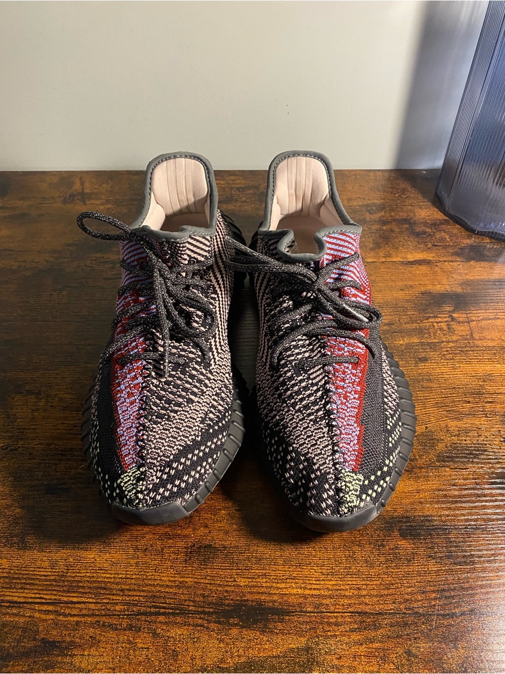 Yeezy Adidas Boost 350 V2 Black Red Primeknit Men's Sneakers